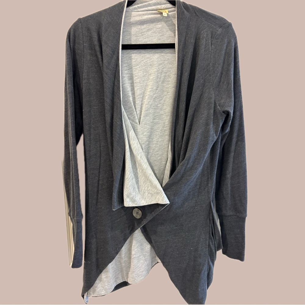 Gray Open Front Women's Sweater